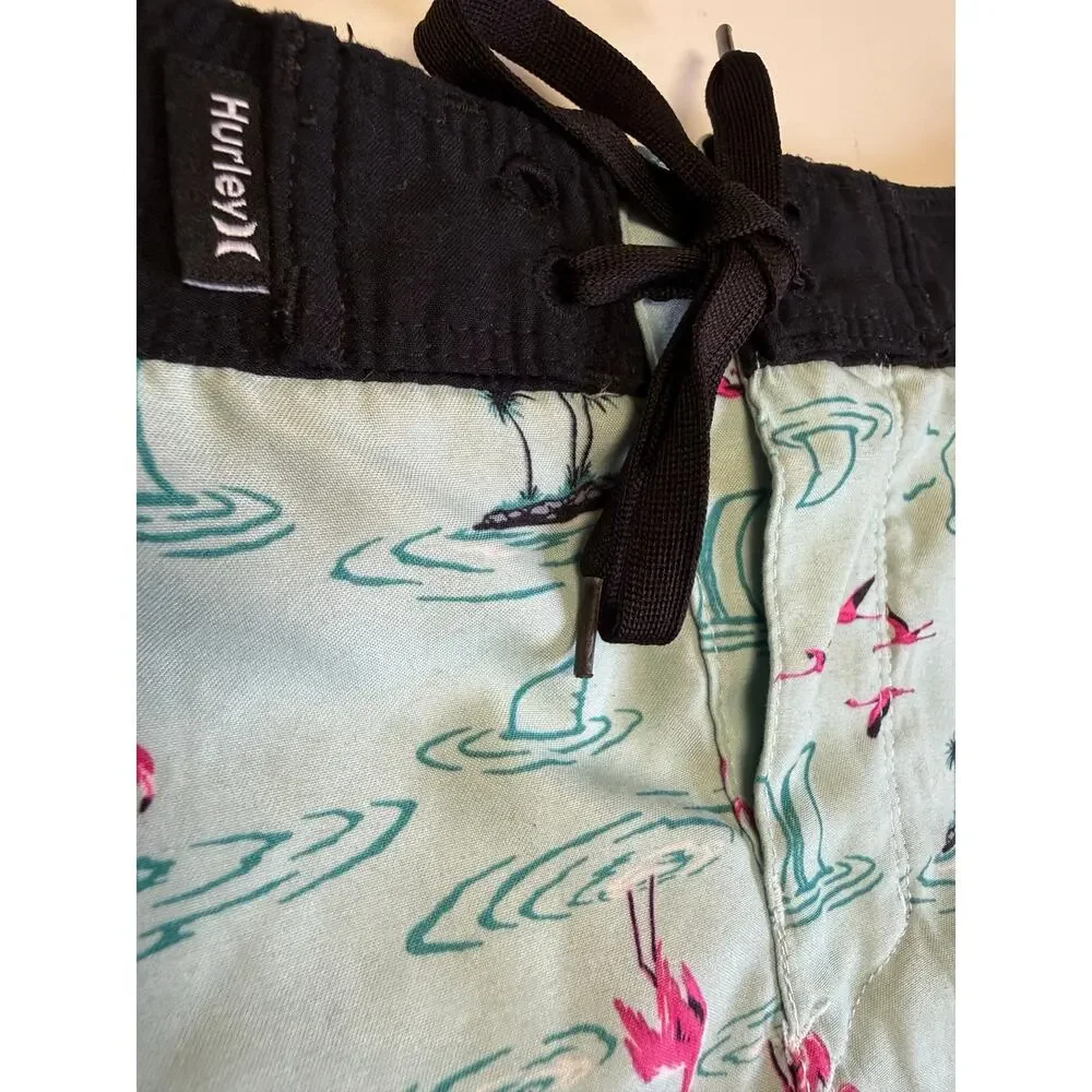 Hurley pink flamingo swim shorts youth size 5 - Picture 5 of 6
